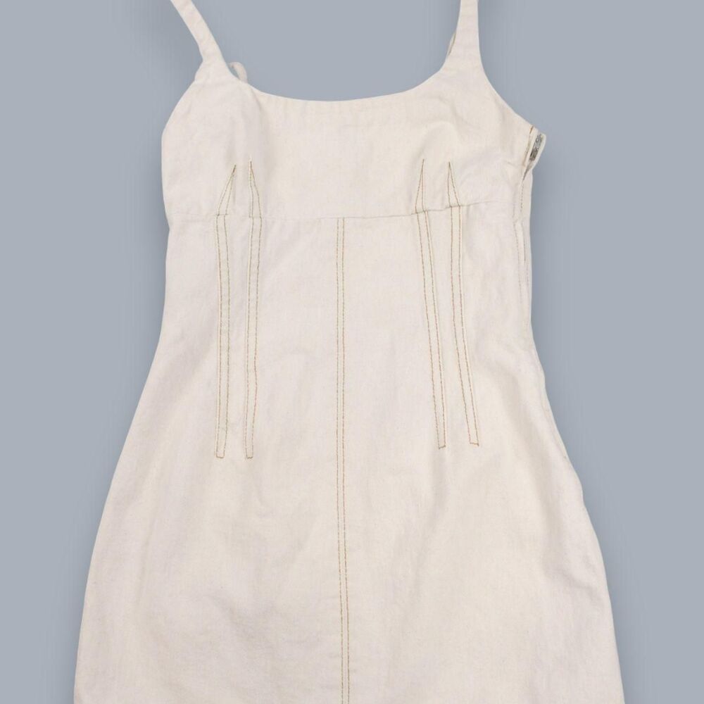 Urban Outfitters Cream Denim Mini Dress Size XS